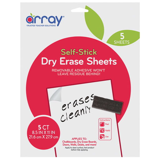 Dry Erase Sheets, 8.5" x 11" Plain, Pack of 5