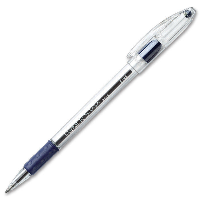 (24 Ea) Pentel Rsvp Blue Fine Point Ballpoint Pen