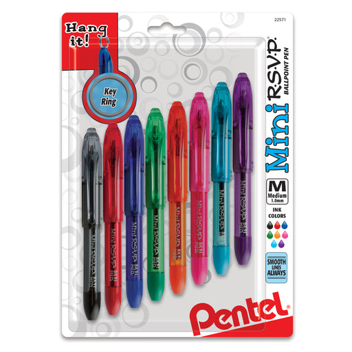 (2 Pk) Pentel Rsvp Mini Ballpoint Pens 8pk