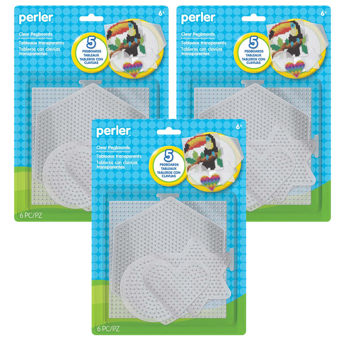 (3 Pk) Basc Shapes Clear Pegboards 5pk Small & Large