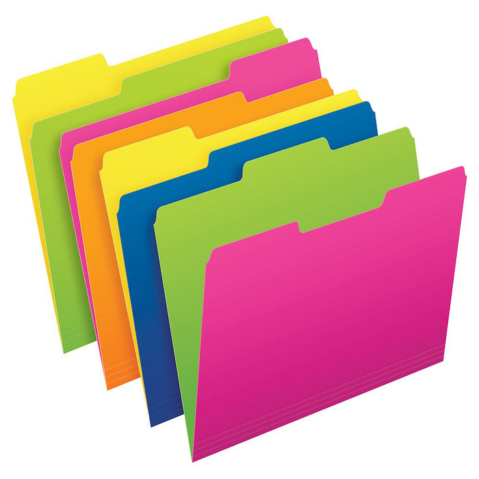 Twisted Glow File Folders 12pk Letter Size Asst Colors Pendaflex