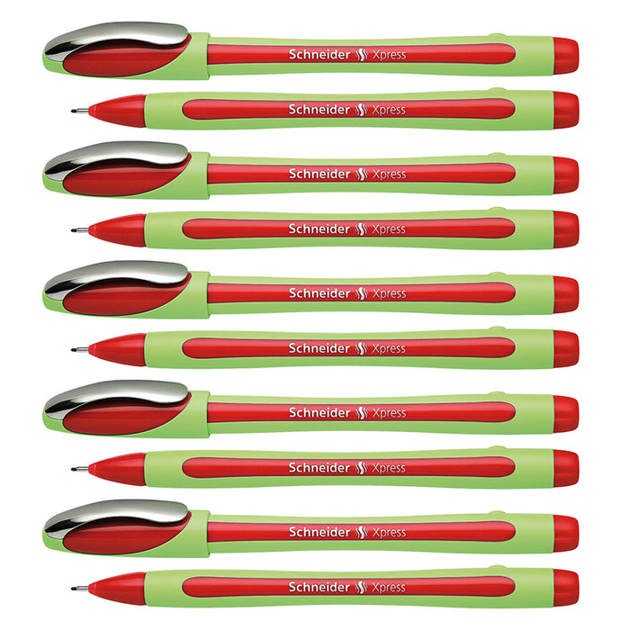 (10 Ea) Schneider Red Xpress Fineliner Fiber Tip Pen