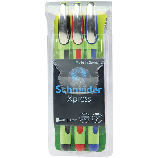 (3 Pk) Schneider Assorted Xpress Fineliner Fiber Tip Pen 3 Per Pk