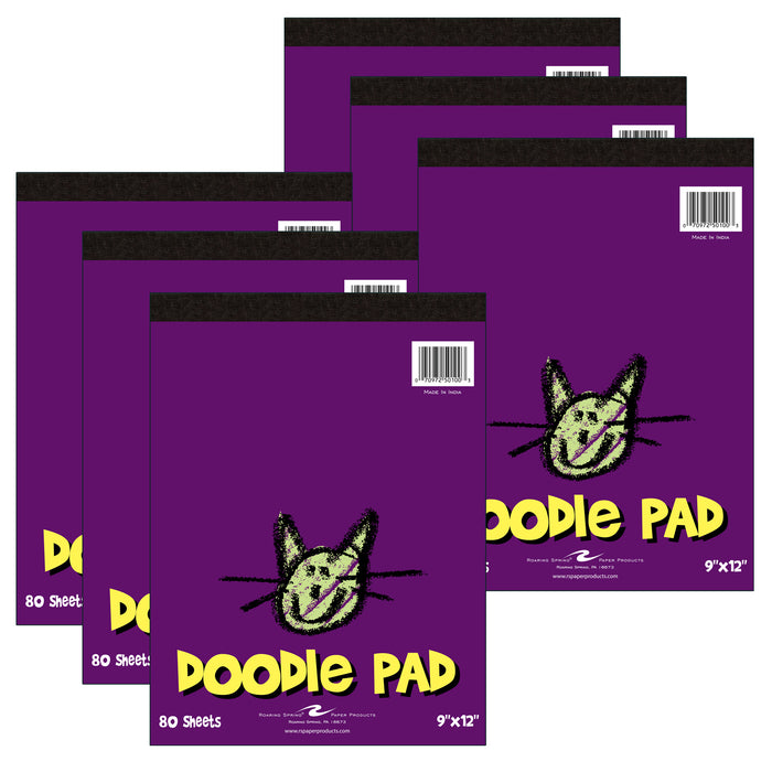 (6 Ea) Kids Doodle Pad 9x12 80 Sheets