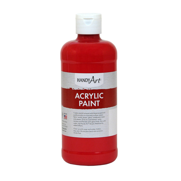 (3 Ea) Acrylic Paint 16 Oz Brite Red