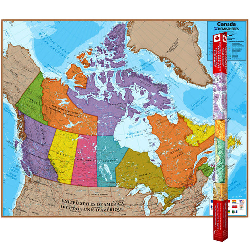 Hemispheres Laminated Map Canada