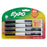 Magnetic Dry Erase Markers with Eraser, Fine Tip, Black, 4 Per Pack, 3 Packs