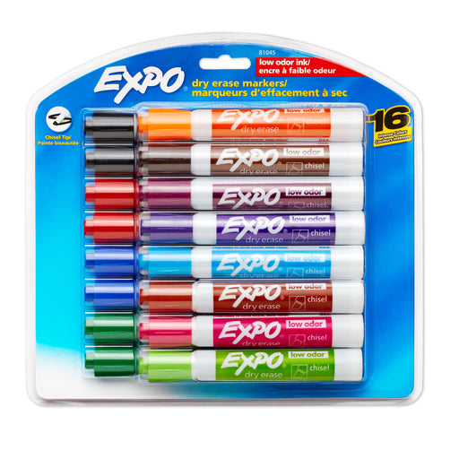 Expo Lowodor Dry Erase 16 Color Set Markers