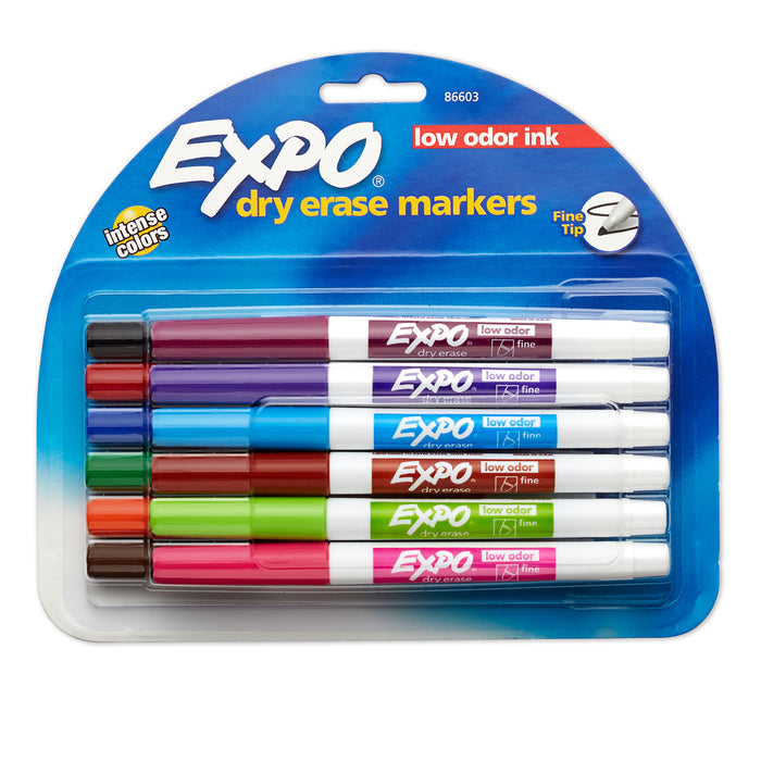 Expo Low Odor Dry Erase 12 Color Marker Set Fine Tip