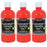 Tempera Paint, Red Neon, 16 oz., Pack of 3