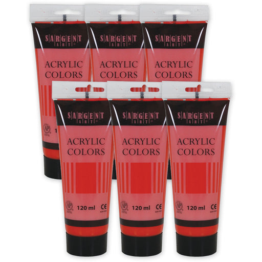 Acrylic Paint Tube, 120 ml, Primary Magenta, Pack of 6