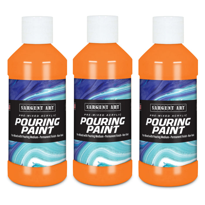 (3 Ea) 8oz Pouring Paint Acrylic Orange