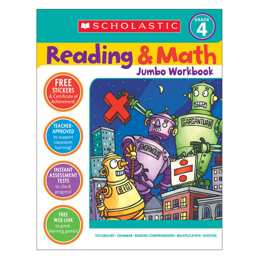 Reading & Math Jumbo Workbk Grade 4