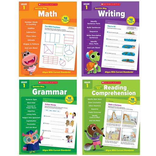 Scholastic First Grade Success Workbooks, 4 Book Set