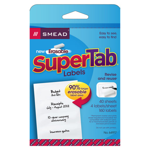 Smead 160ct Erasable Supertab File Folder Labels