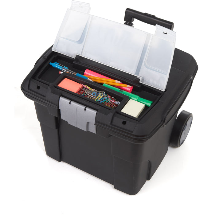 Storex Portable File Box On Wheels