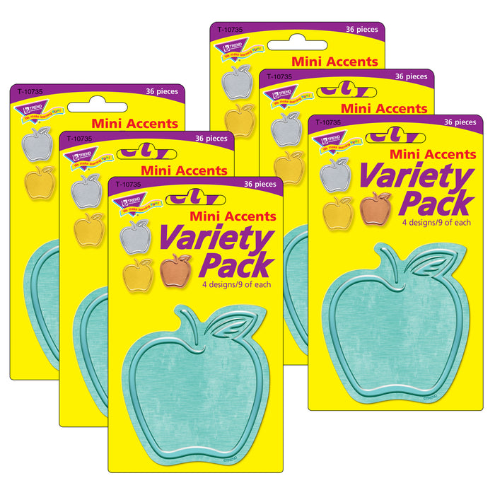 (6 Pk) Apples Mini Accents Variety Pack I Heart Metal