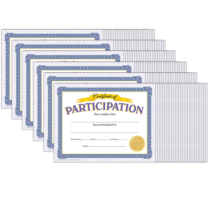 (6 Pk) Certificate Of Participation 30 Per Pk