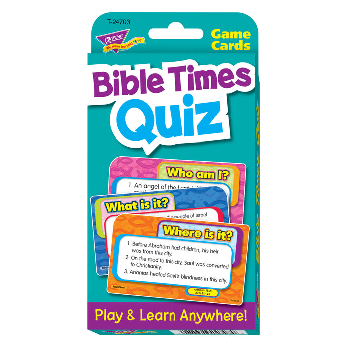 (6 Ea) Challenge Cards Bible Times Quiz