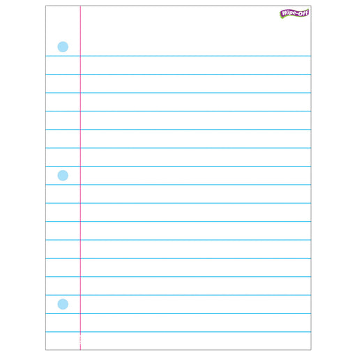 (6 Ea) Notebook Paper Wipe Off Chart 17x22