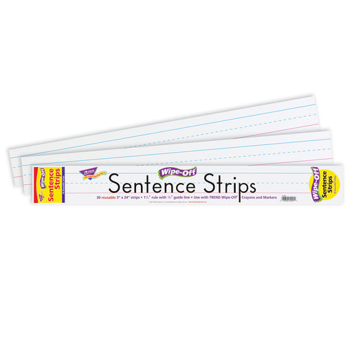 (3 Ea) Wipe-off Sentence Strips 30 Per Pk 24x3
