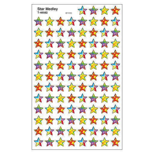 (6 Pk) Star Medley Supershape Superspots - Shapes Stickers