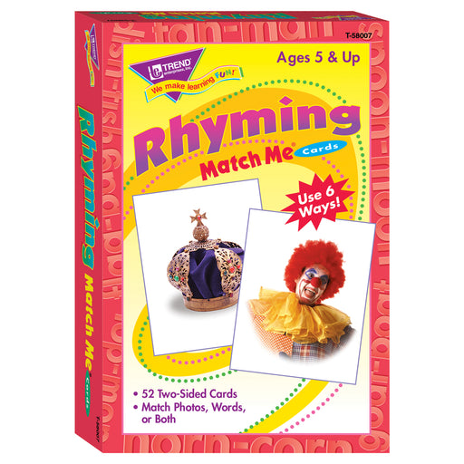 (6 Ea) Match Me Card Rhym 52 Per Bx Words 2-sided Cards Ages 5 & Up