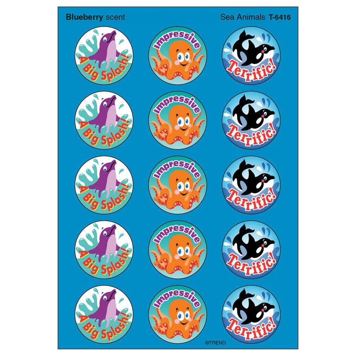 (6 Pk) Stinky Stickers Sea Animals 60 Per Pk Acid-free Blueberry