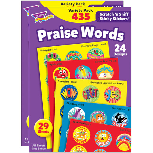(2 Pk) Stinky Stickers Praise Words 435 Pr Pk Jmb Acid-free Variety Pk