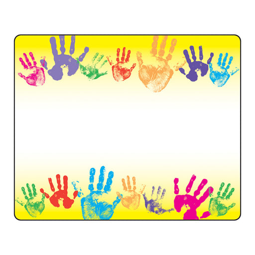(6 Pk) Name Tags Rainbow Handprints 36 Per Pk