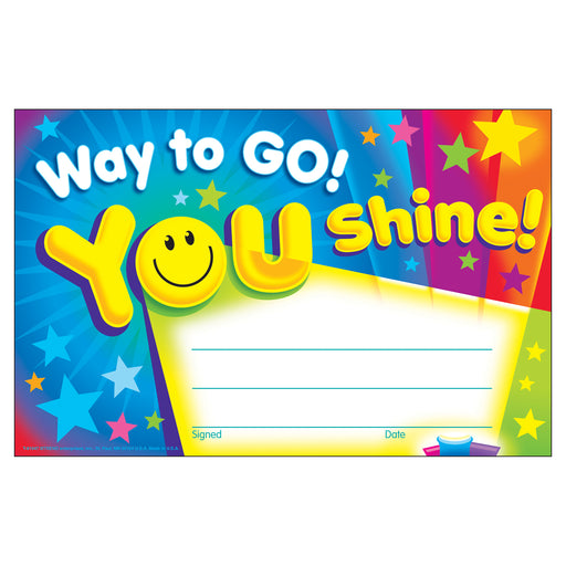 (6 Pk) Way To Go You Shine Recognition Awards