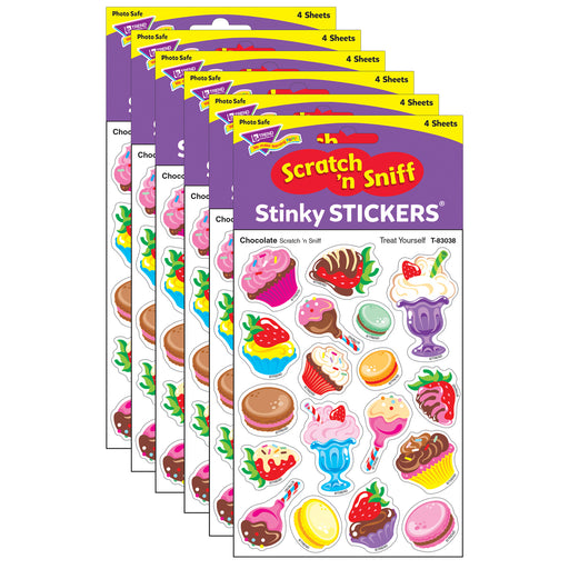 (6 Pk) Treat Yourself-choc Shapes Stinky Stickers
