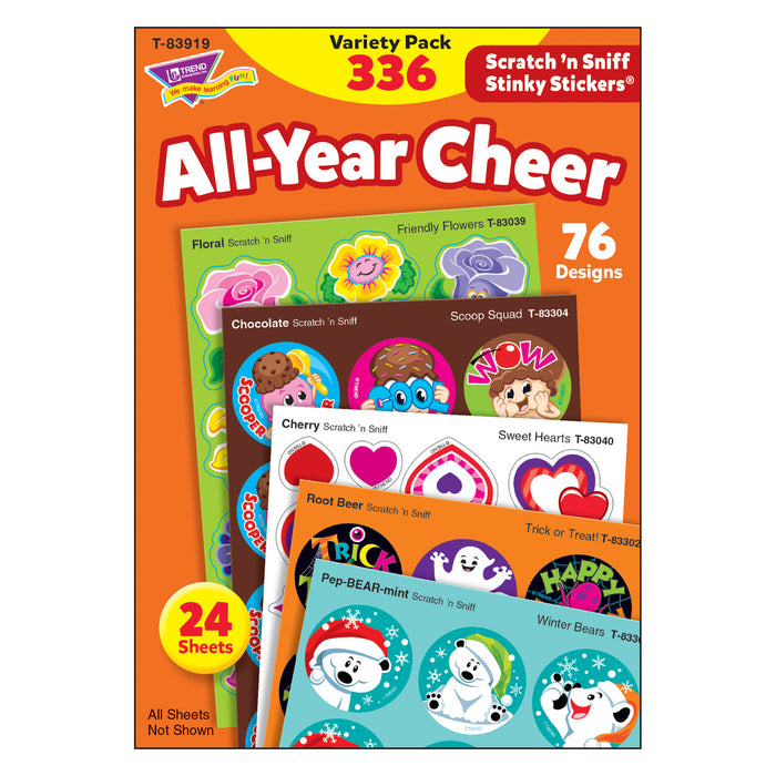 All-year Cheer Stinky Stickers Scratch N Sniff Variety Pk
