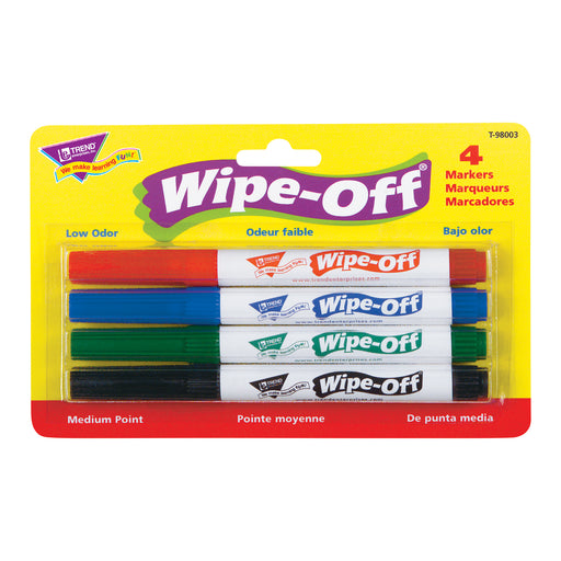 (3 Pk) Wipe Off Marker 4 Standard Colors Per Pk