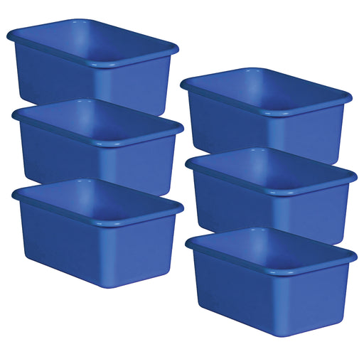 (6 Ea) Blue Small Plastic Storage Bin