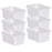 (6 Ea) White Small Plastic Storage Bin