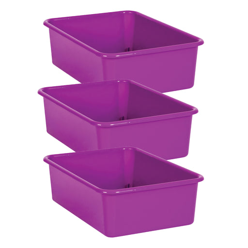 (3 Ea) Purple Large Plastc Storage Bin
