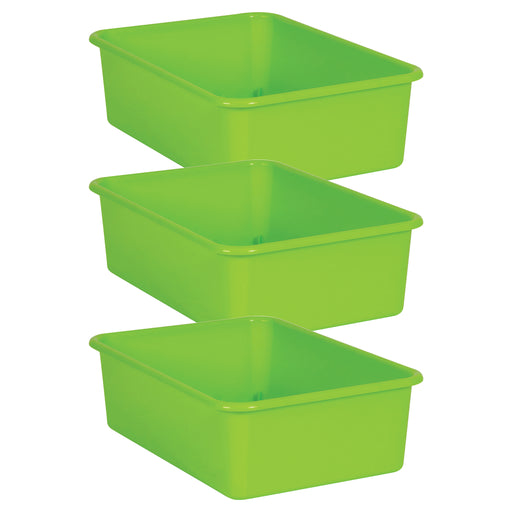 (3 Ea) Lime Large Plastic Storage Bin