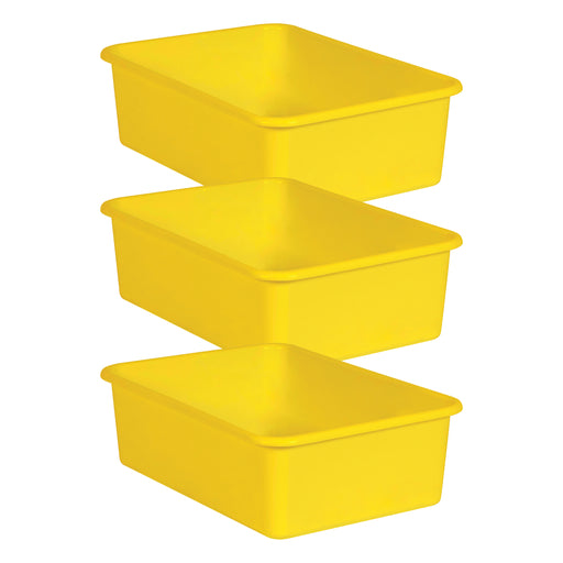 (3 Ea) Yellow Large Plastc Storage Bin