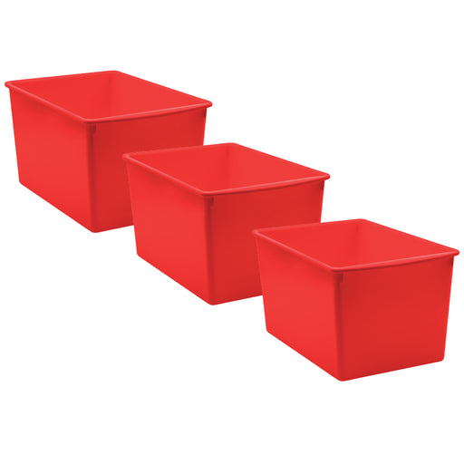 (3 Ea) Red Plastic Multi-purpose Bin