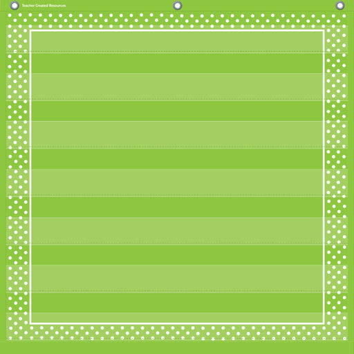 Lime Polka Dots 7 Pocket Chart