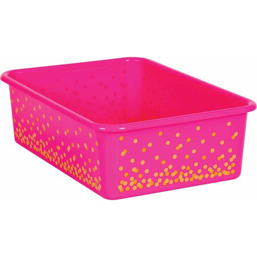 (3 Ea) Pink Confetti Large Plastic Bin