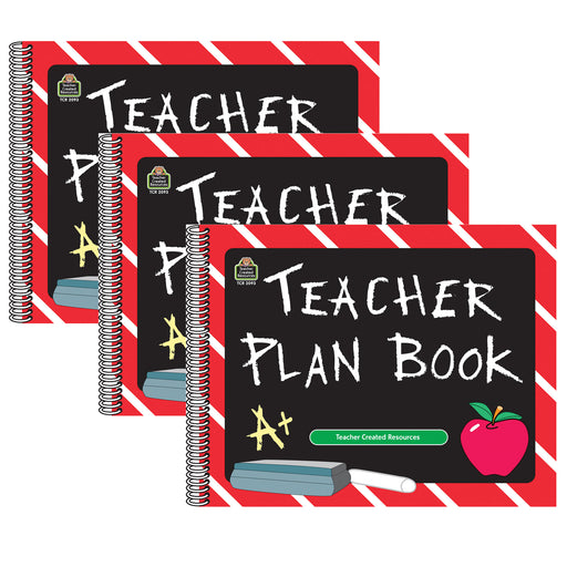 (3 Ea) Teacher Plan Book Chalkboard