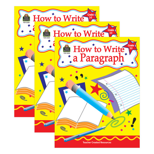 How to Write a Paragraph, Grades 3-5, Pack of 3