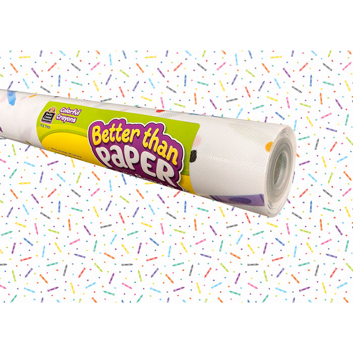 Better Than Paper Bulletin Board Roll, Colorful Crayons, 4-Pack