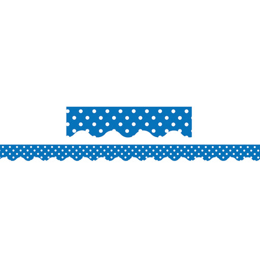 (6 Pk) Blue Mini Polka Dots Border Trim