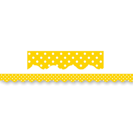 (6 Pk) Yellow Mini Polka Dots Border Trim