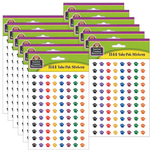 (6 Pk) Colorful Paw Prints Mini Stickers Value Pack