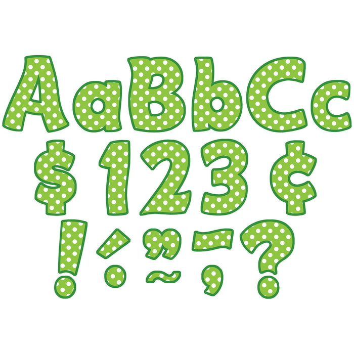 (3 Pk) Lime Polka Dots Funtastic Font 4in Letters Combo Pk