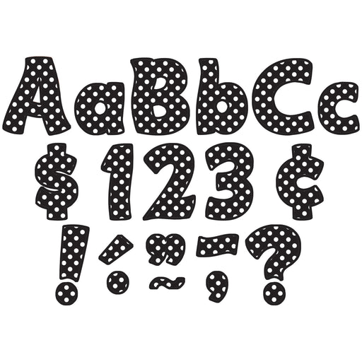 (3 Pk) Black Polka Dots Funtastic Font 4inletters Combo Pk
